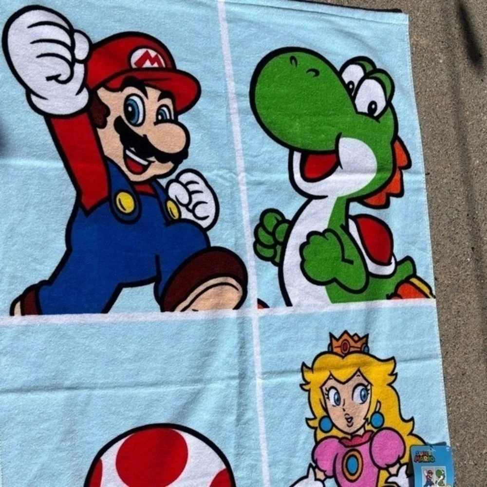 Super Mario Character Printed Beach Towel: Yoshi, Princess Peach, Toad 28
